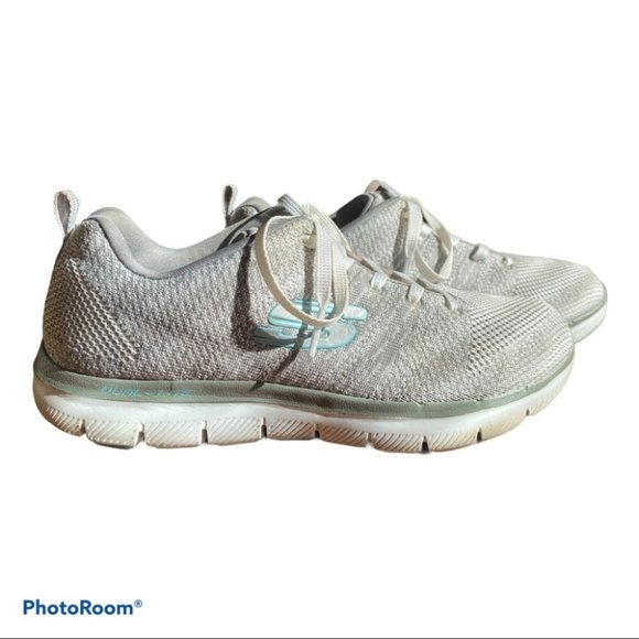 SKECHERS | Grey Knit Air Cooled Comfy Athletic Running Y2k Retro Sneakers 8. - Picture 7 of 9